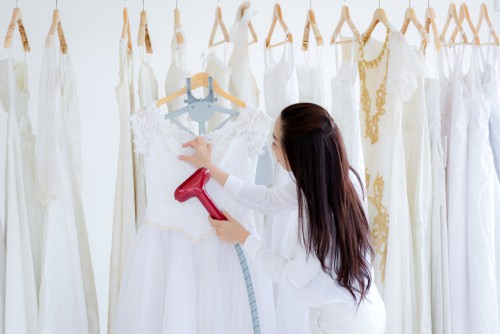 Dry cleaning wedding gown